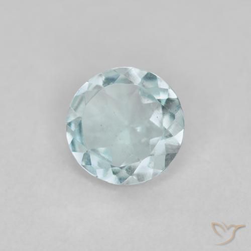 Água-marinha Azul Aqua claro Natural 0.34ct, Redondo, VS