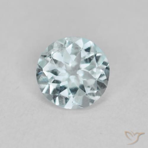Água-marinha Azul Aqua claro Natural 0.36ct, Redondo, VVS-VS