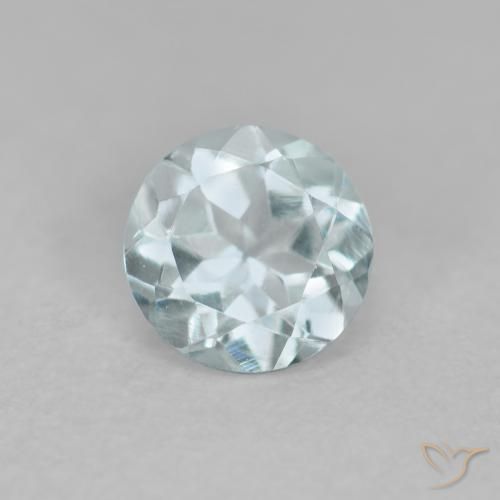 0.43ct Natural céu azul claro Água-marinha, Redondo, VVS-VS