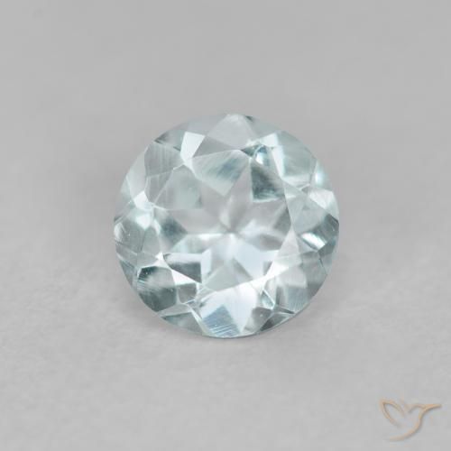 Água-marinha céu azul claro Natural 0.43ct, Redondo, VVS-VS