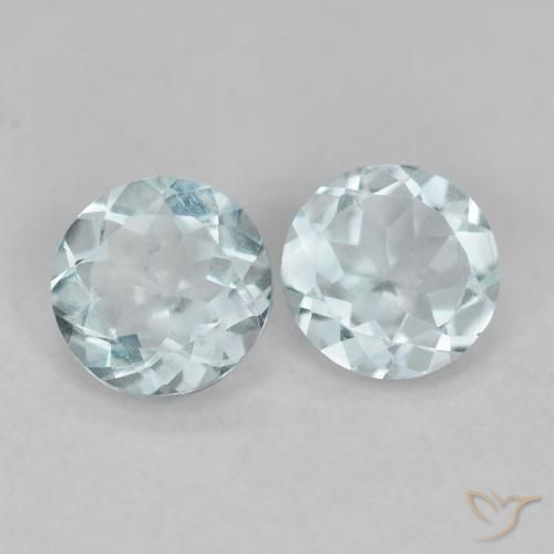 Pedras preciosas de Água-marinha Azul Muito Claro natural de 0.71 ct, Redondo, VS