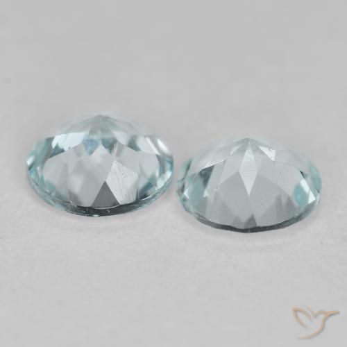 Pedras preciosas de Água-marinha Azul Muito Claro natural de 0.71 ct, Redondo, VS