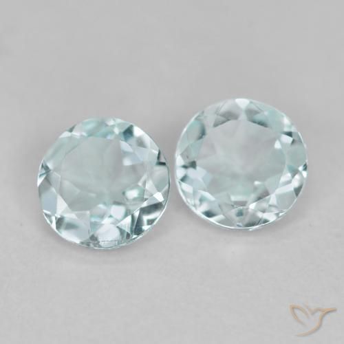Pedras preciosas de Água-marinha Azul Muito Claro natural de 0.66 ct, Redondo, VVS-VS