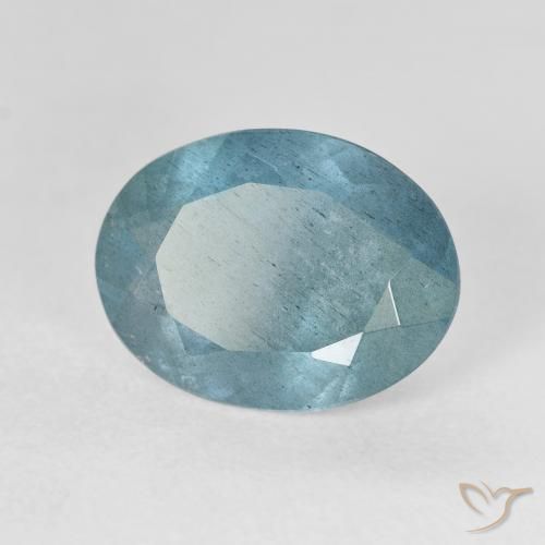 5.00ct Natural Light Bluish Turquoise Água-marinha, oval, VS-SI