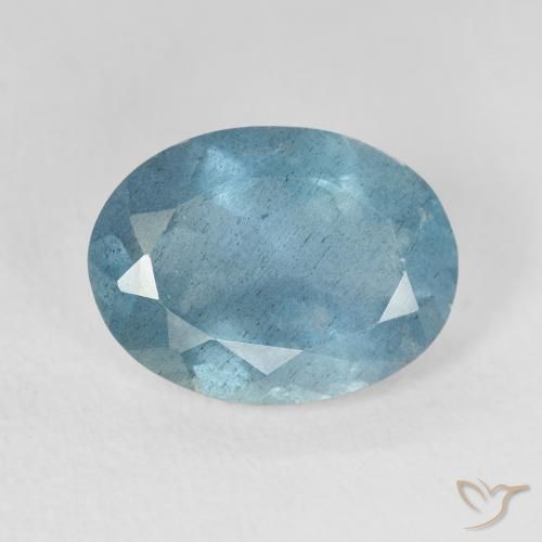 Água-marinha Azul Esverdeado Claro Natural 4.03ct, oval, VS-SI