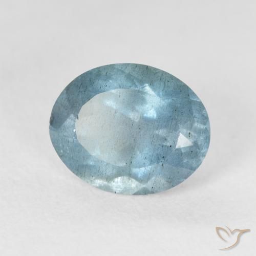 Água-marinha Light Bluish Turquoise Natural 2.51ct, oval, VS-SI