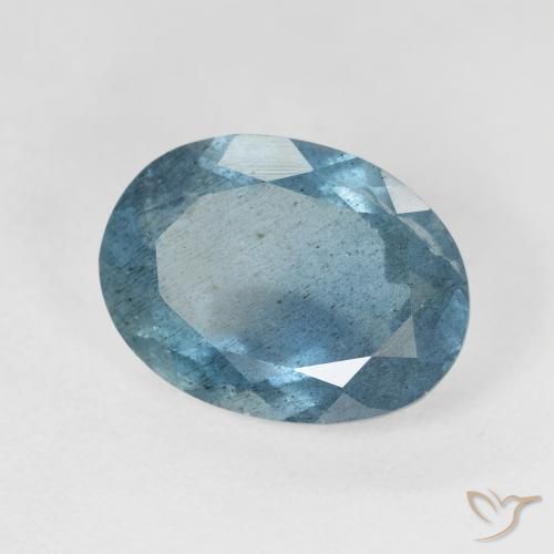Água-marinha Azul claro verde Natural 5.15ct, oval, VS-SI