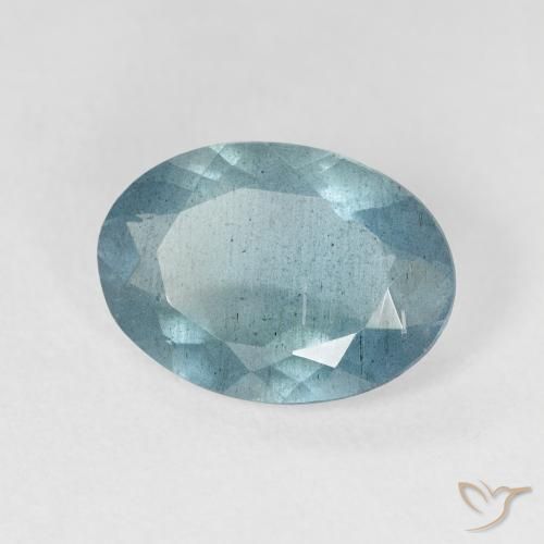 Água-marinha Verde azulado Natural 3.43ct, oval, VS-SI