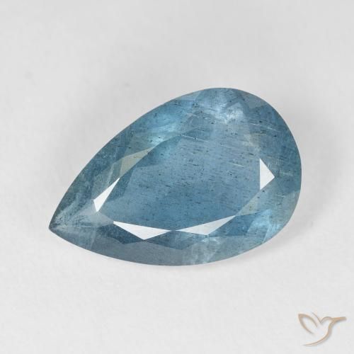 Água-marinha azul natural 5,21ct, formato de pêra, VS-SI