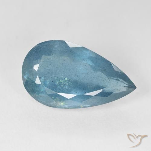 Água-marinha Azul-esverdeado Natural 8.96ct, Formato de pêra, VS-SI