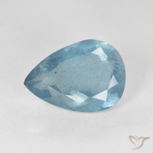 3.48ct Natural Azul Esverdeado Claro Água-marinha, Formato de pêra, VS-SI
