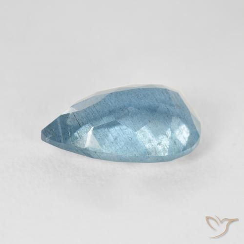 Água-marinha Azul Esverdeado Claro Natural 3.48ct, Formato de pêra, VS-SI