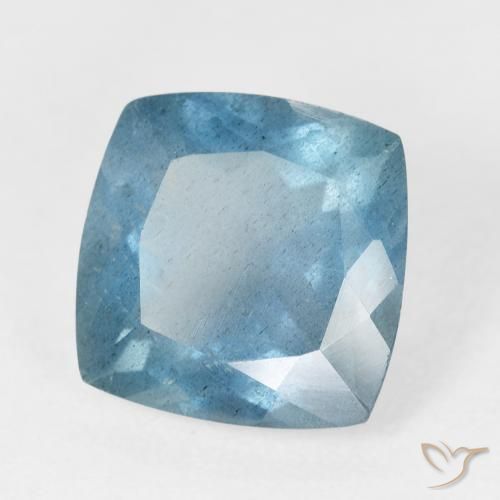 Água-marinha Verde azulado Natural 6.26ct, Almofada, VS-SI