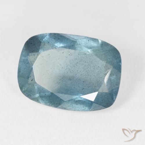 Água-marinha turquesa natural 5,26ct, almofada cortada, VS-SI