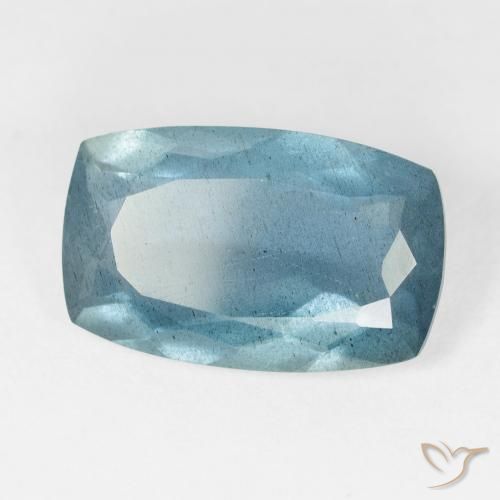 Água-marinha Light Bluish Turquoise Natural 8.71ct, Almofada, VS-SI