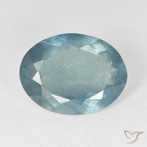 6.36ct Natural Light Bluish Turquoise Água-marinha, oval, VS-SI
