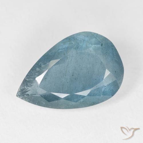 5.66ct Natural Light Bluish Turquoise Água-marinha, Formato de pêra, VS-SI