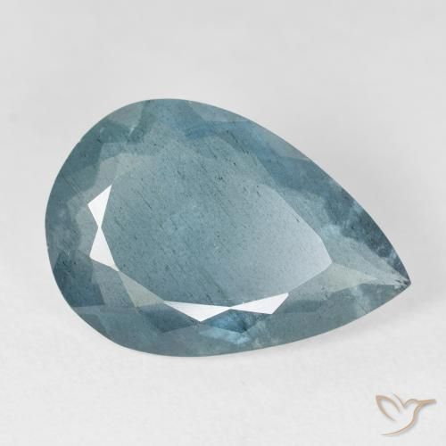 8.74ct Natural Verde azulado Água-marinha, Formato de pêra, VS-SI, Photo A
