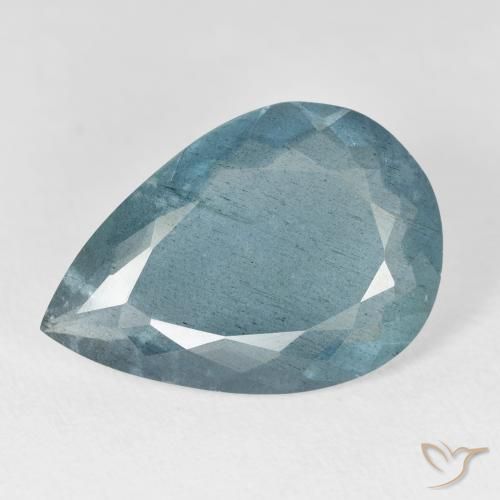 Água-marinha Verde azulado Natural 8.74ct, Formato de pêra, VS-SI