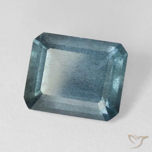 Água-marinha azul natural 5,38ct, corte esmeralda, VS-SI