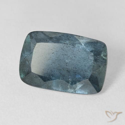 Água-marinha azul natural 4,67ct, almofada cortada, translúcido