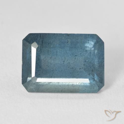 Água-marinha azul natural 7,81ct, corte esmeralda, VS-SI