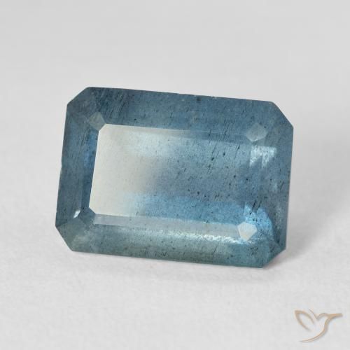 Água-marinha azul natural 7,81ct, corte esmeralda, VS-SI