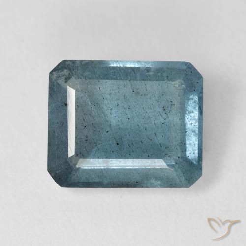 4.63ct azul água-marinha, corte esmeralda, VS-SI