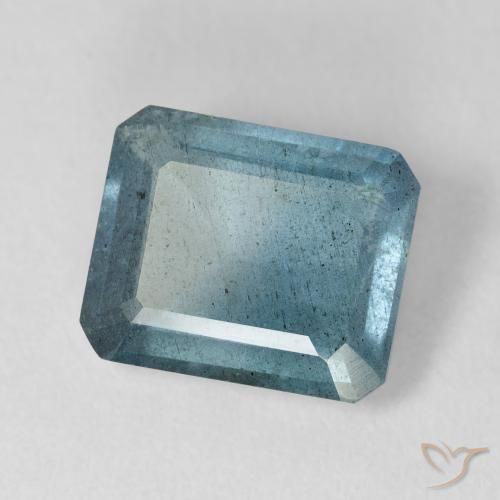 Água-marinha azul natural 4,63ct, corte esmeralda, VS-SI