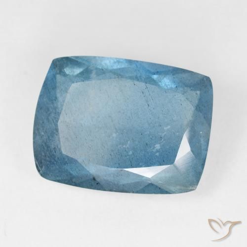 Água-marinha Aqua-azul prateado intenso Natural 14.22ct, Almofada, VS-SI