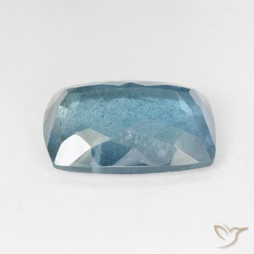 Água-marinha Aqua-azul prateado intenso Natural 14.22ct, Almofada, VS-SI