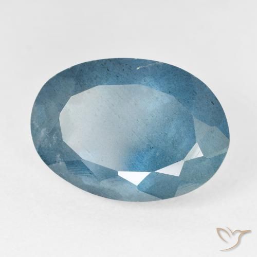 Água-marinha Aqua-azul prateado intenso Natural 12.39ct, oval, VS-SI