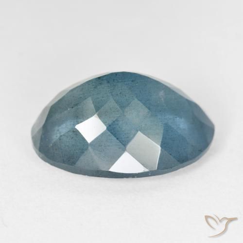 Água-marinha Aqua-azul prateado intenso Natural 12.39ct, oval, VS-SI