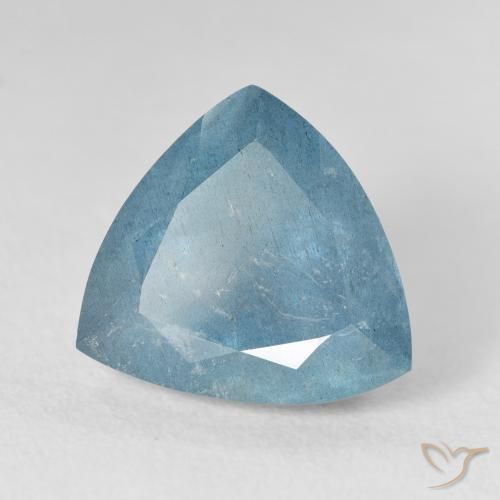 Água-marinha Azul Esverdeado Claro Natural 6.80ct, Trilhão, VS-SI