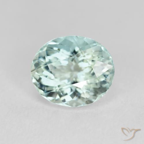 Água-marinha Verde azul muito claro Natural 2.03ct, oval, VVS-VS