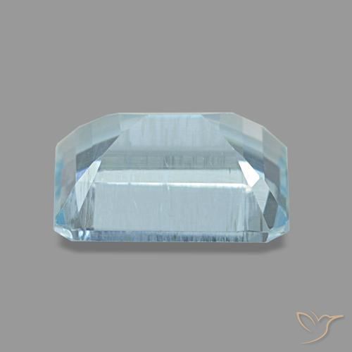Água-marinha azul natural 1,97ct, corte esmeralda, VS