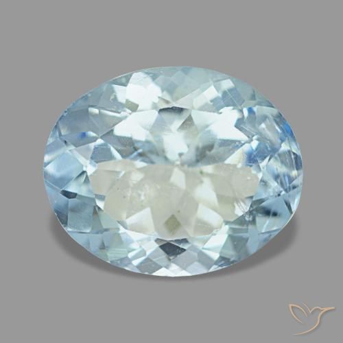 Água-marinha azul natural 2,72ct, corte oval, VS