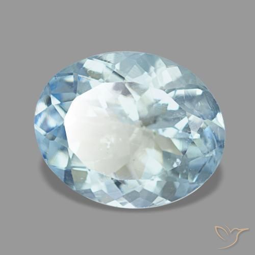 Água-marinha azul natural 2,72ct, corte oval, VS