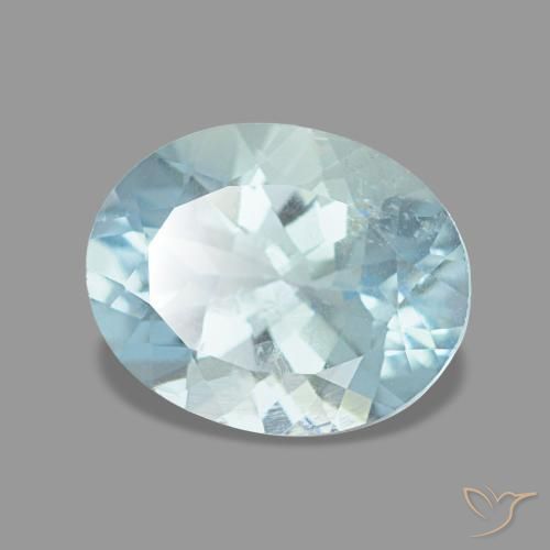 Água-marinha azul natural 1,85ct, corte oval, VS