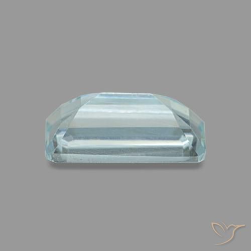 Água-marinha azul natural 0,84ct, corte esmeralda, VS