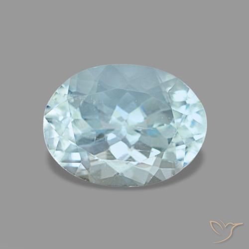 1.21ct azul água-marinha, oval, VS