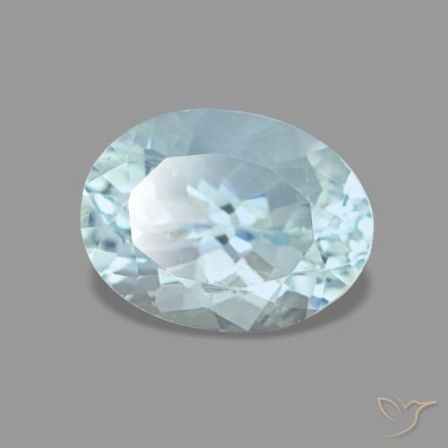 Água-marinha azul natural 1,21ct, corte oval, VS