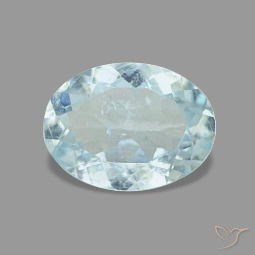 0.97ct azul água-marinha, oval, VS