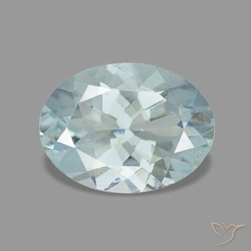 1.08ct azul água-marinha, oval, VS