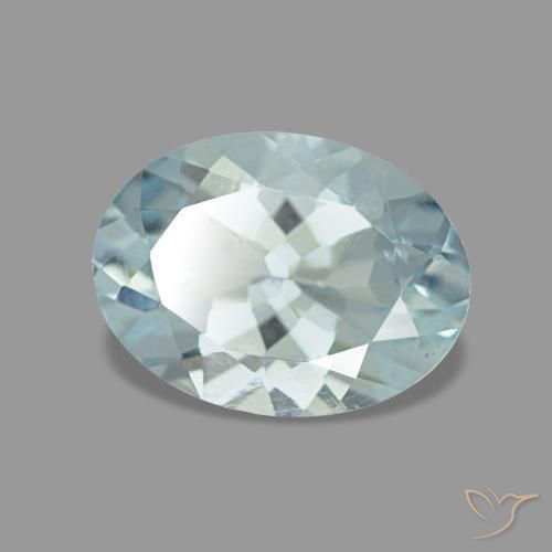 Água-marinha azul natural 1,08ct, corte oval, VS