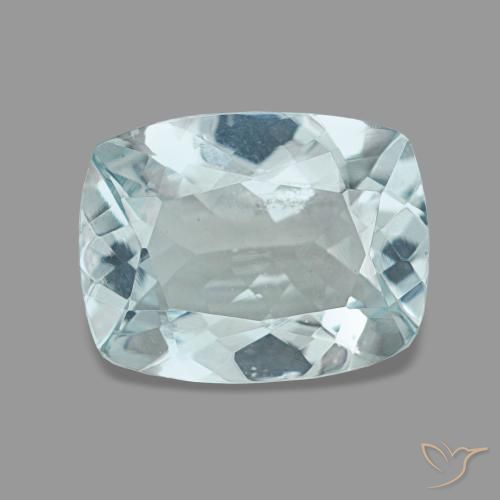 Água-marinha turquesa natural 1,54ct, almofada cortada, VVS-VS