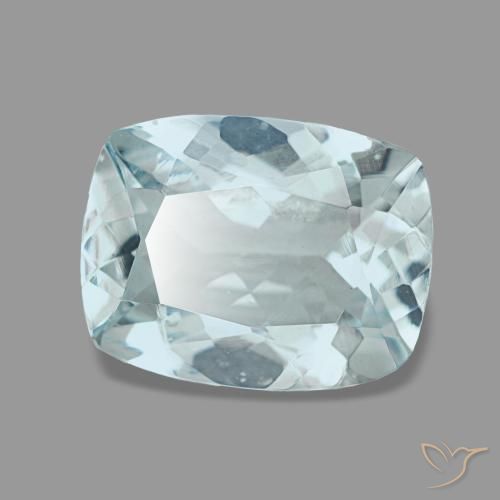 Água-marinha turquesa natural 1,54ct, almofada cortada, VVS-VS