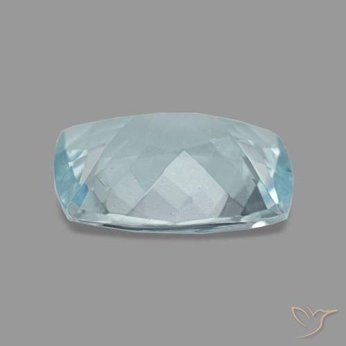 Água-marinha turquesa natural 1,54ct, almofada cortada, VVS-VS