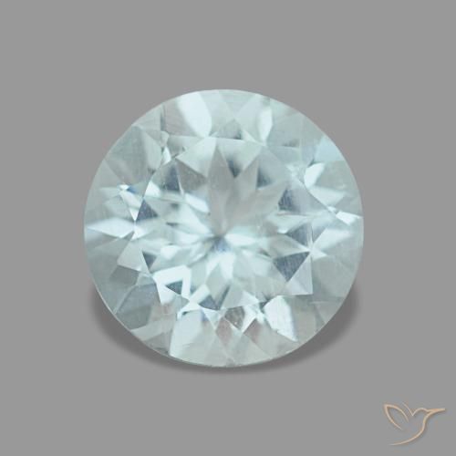 Água-marinha turquesa natural 1,08ct, corte redondo, VVS-VS