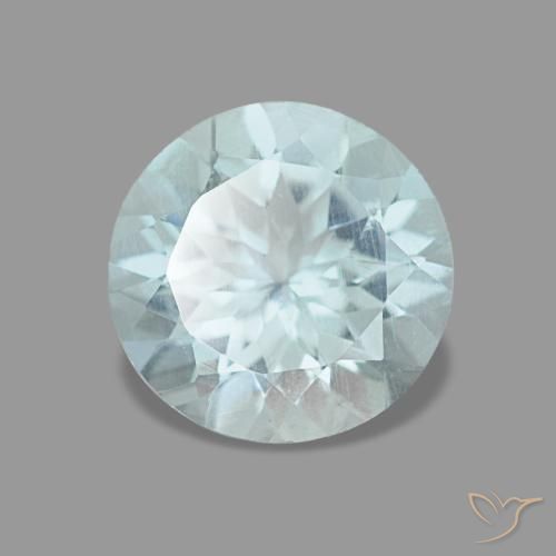 Água-marinha turquesa natural 1,08ct, corte redondo, VVS-VS
